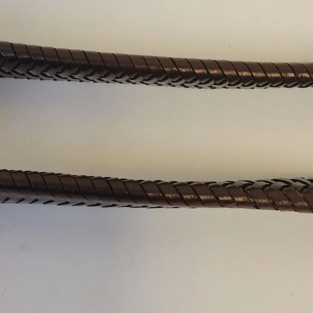 Classic Unisex Belt Genuine Leather Double Braided Brown Color